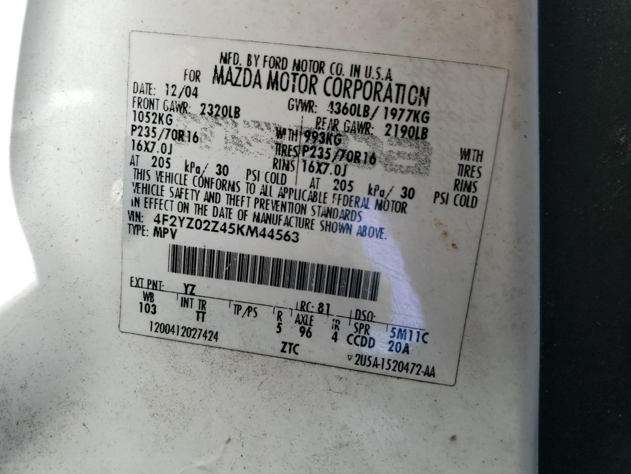 Mazda Tribute I Image 10